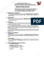 Especificaciones Tecnicas: Municipalidad Distrital de Vilcabamba