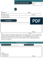 Resumo da venda de óculos com detalhamento dos produtos, valores e assinatura do cliente