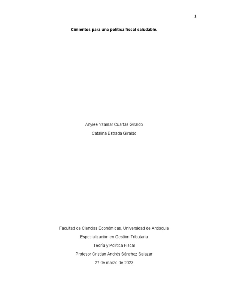 Política Fiscal y Desigualdad en Colombia | PDF | La política fiscal ...