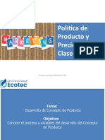 Política de Producto y Precio Clase (9-12) : Docente: Ing. Raquel Plúa Morán, MGP