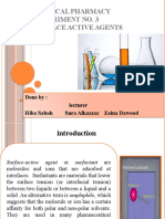 Physical Pharmacy Experiment No. 3 Surface Active Agents