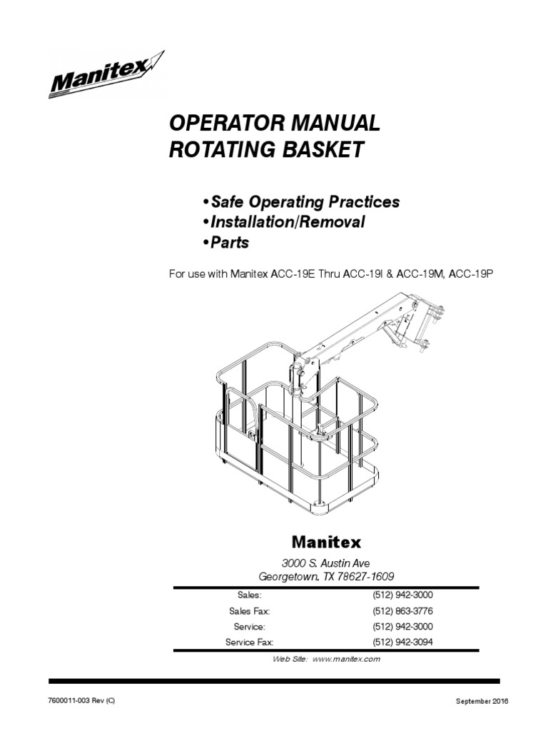 7600011-003 (C) Rotating Basket Operator Manual | PDF