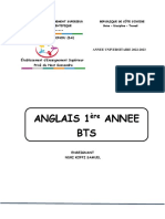 Anglais 1 Annee BTS: Groupe E-Cambonou (Sa)