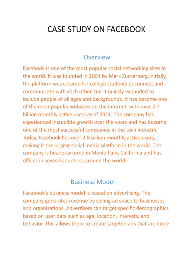 case study on facebook