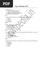 Types of Hacking (CO6) : C. Simple Network Management Protocol Ans: C