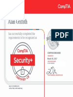 CompTIA Security+ Ce Certificate