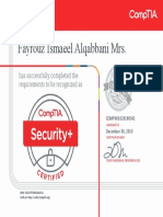 CompTIA Security+ (2008 Edition) Certificate