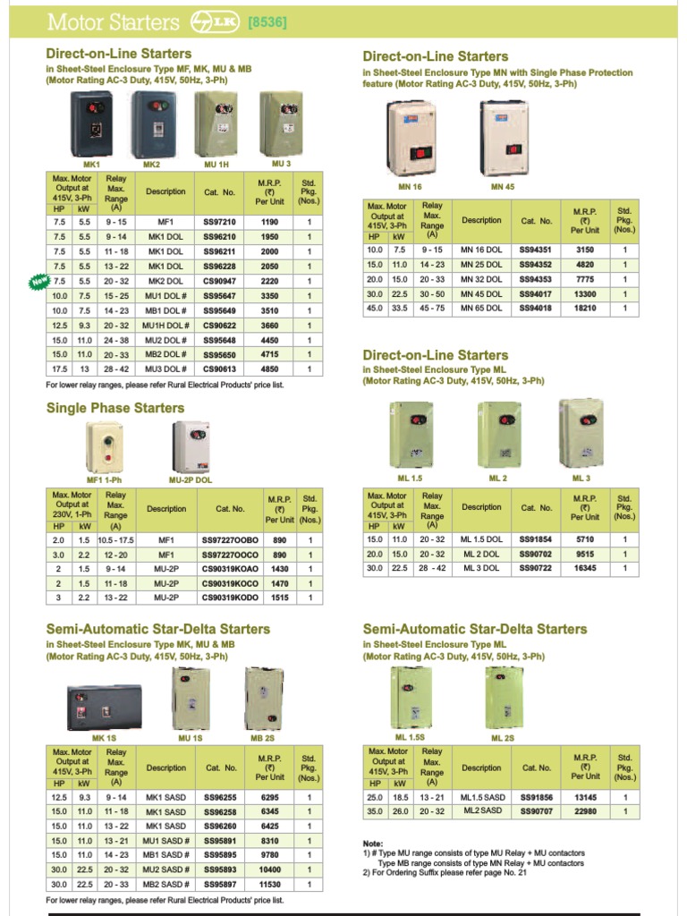 L T Motor Starters Download Free PDF Electricity Machines