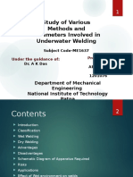 Study of Various Methods and Parameters Involved in Underwater Welding