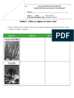 4° Básico - Guía de Ciencias - ADAPTACIONES DE LAS PLANTAS Y LOS ANIMALES