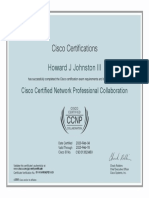 Cisco Certified Network Professional Collaboration Certificate Howard