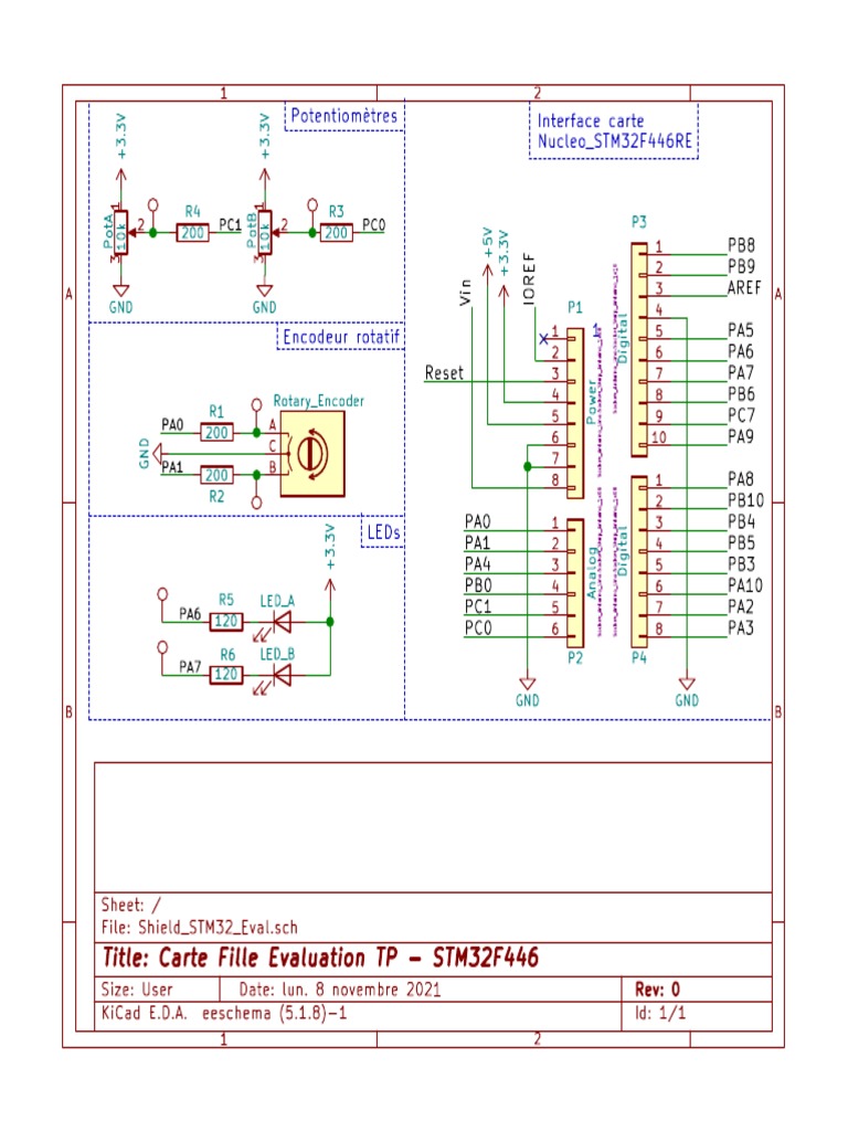 Interface Carte Nucleo - STM32F446RE Potentiomètres: PC1 PC0 | PDF
