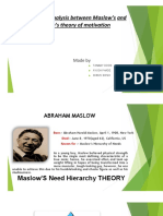 Comparative Analysis Between Maslow's and Herzberg's Theory of Motivation