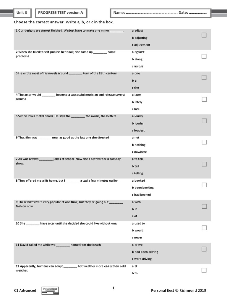 Pb bre c1 unit test u3 version a pdf