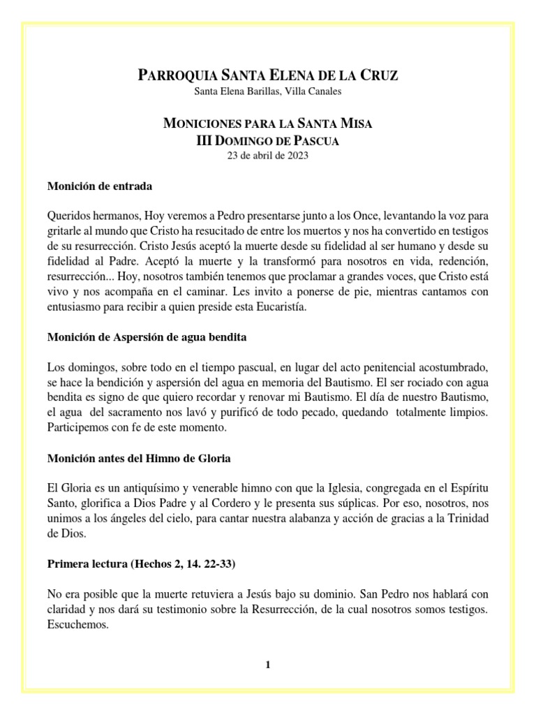 Iii Domingo De Pascua Pdf Misa Liturgia La Resurrección De Jesús