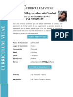 Urriculum Vitae: Antuane Milagros Alvarado Condori Cel. 923875139