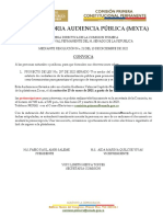 Convocatoria Audiencia Pública (Mixta) : Convoca