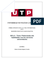 Universidad Tecnológica Del Perú: S03.s1 - Tarea: Potenciando Mis Habilidades Con Los Servicios Universitarios