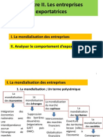 I. La Mondialisation Des Entreprises II. Analyser Le Comportement D'exportation