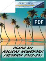 Class Xii Holiday Homework (SESSION 2022-23)