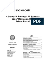 Sociología: Cátedra: P. Roma (Ex M. Sameck) Sede "Montes de Oca" Primer Parcial