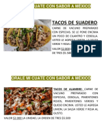 Orale Mi Cuate Con Sabor A México Menu Individual