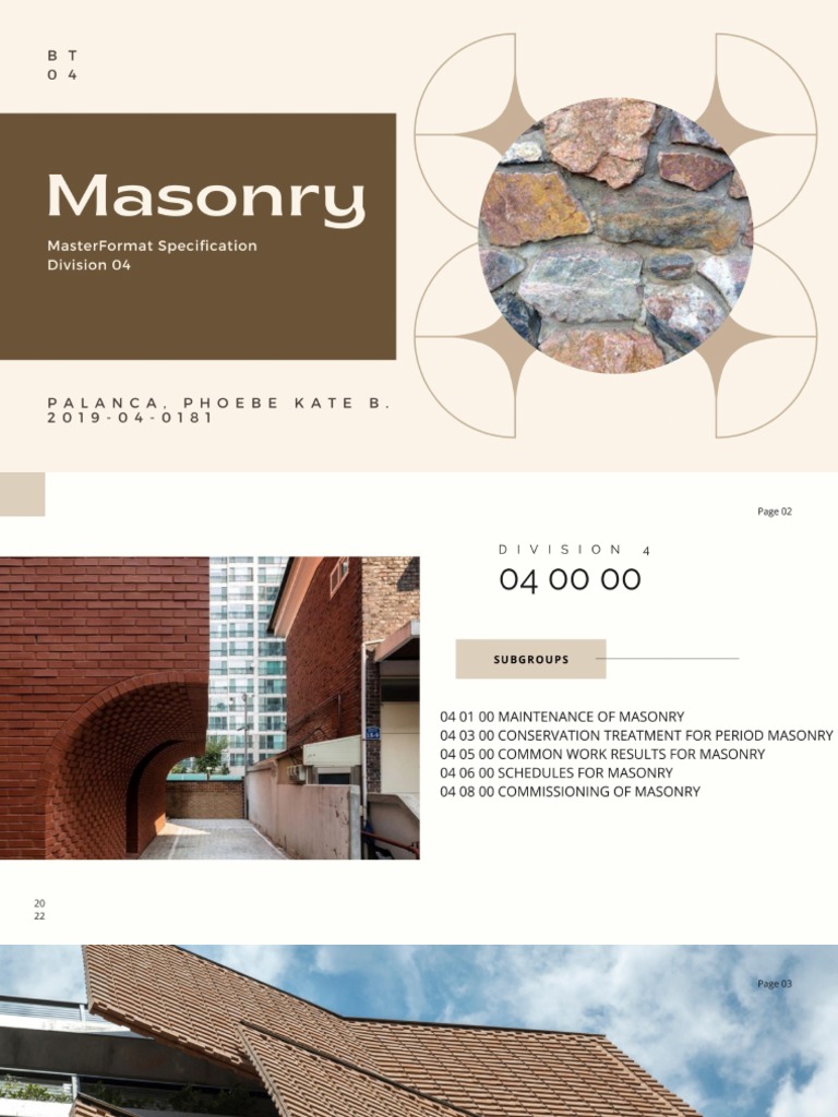 Master Format Div04 Masonry | PDF