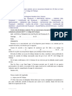 Carta Aviso de Término Contrato Por No Concurrencia Durante Tres (3) Días en El Mes Calendario (Artículo 160 #3, Código Del Trabajo)