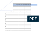 Daily Employee Attendance Sheet Excel