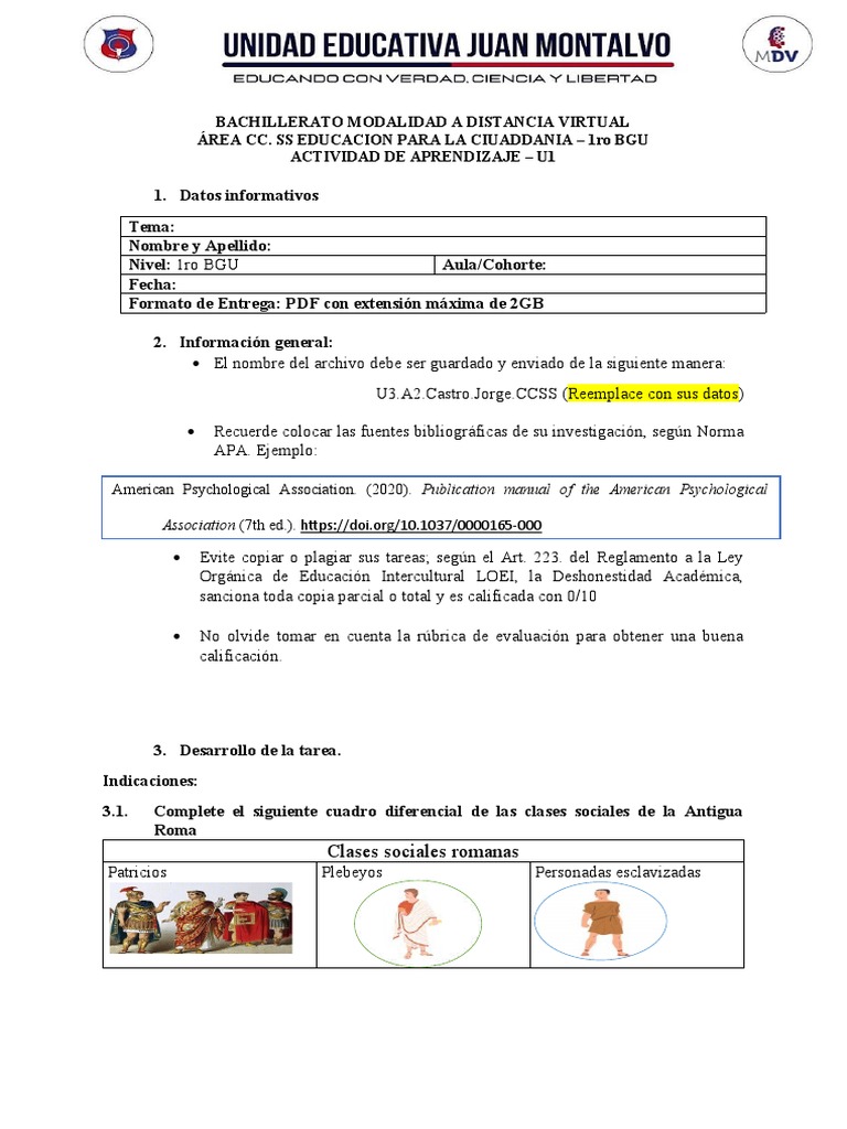 Bachillerato Modalidad A Distancia Virtual Área Cc. Ss Educacion para ...