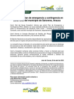 Cenit Activa Plan de Emergencia y Contingencia en Zona Rural Del Municipio de Saravena, Arauca