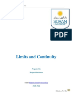 Limits and Continuity: Soran University Faculty of Science Department of Math