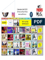 Calendario Rosa Fitness Abril 2023