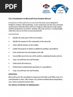 1 Introduction To Microsoft Excel Student Manual