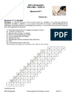 Défi Orthographe CM1/CM2 - 2020-21 Épreuve N°1: Ecole: Classe De: Epreuve N°1: L'escalier