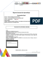 Reporte Semanal de Aprendizaje Formación Dual