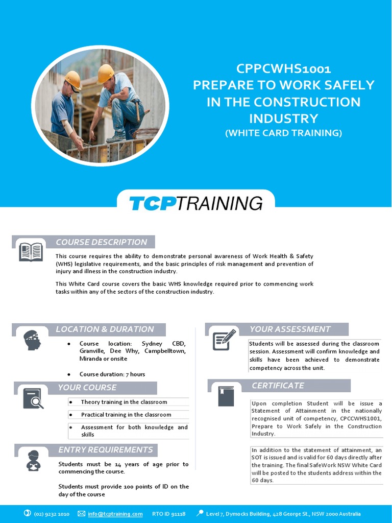 White Card Course Overview and Details | PDF | Technology & Engineering