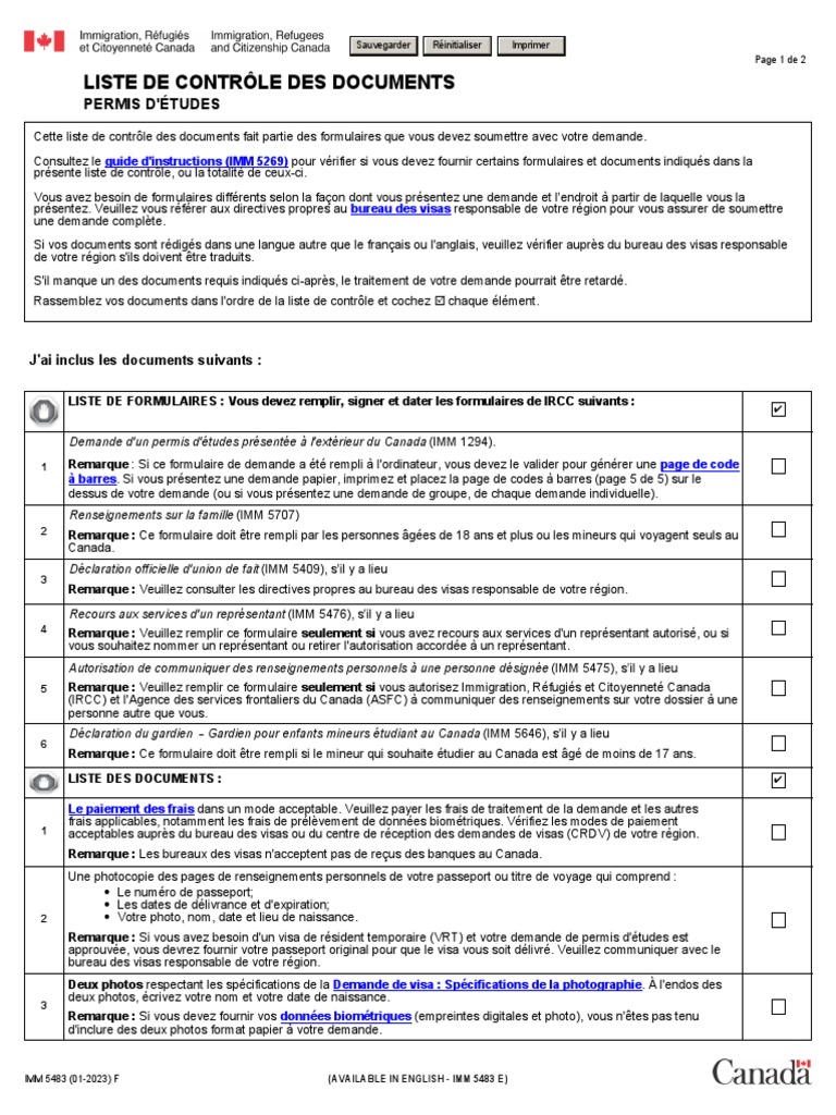 Liste de vérification Constitution du dossier du personnel