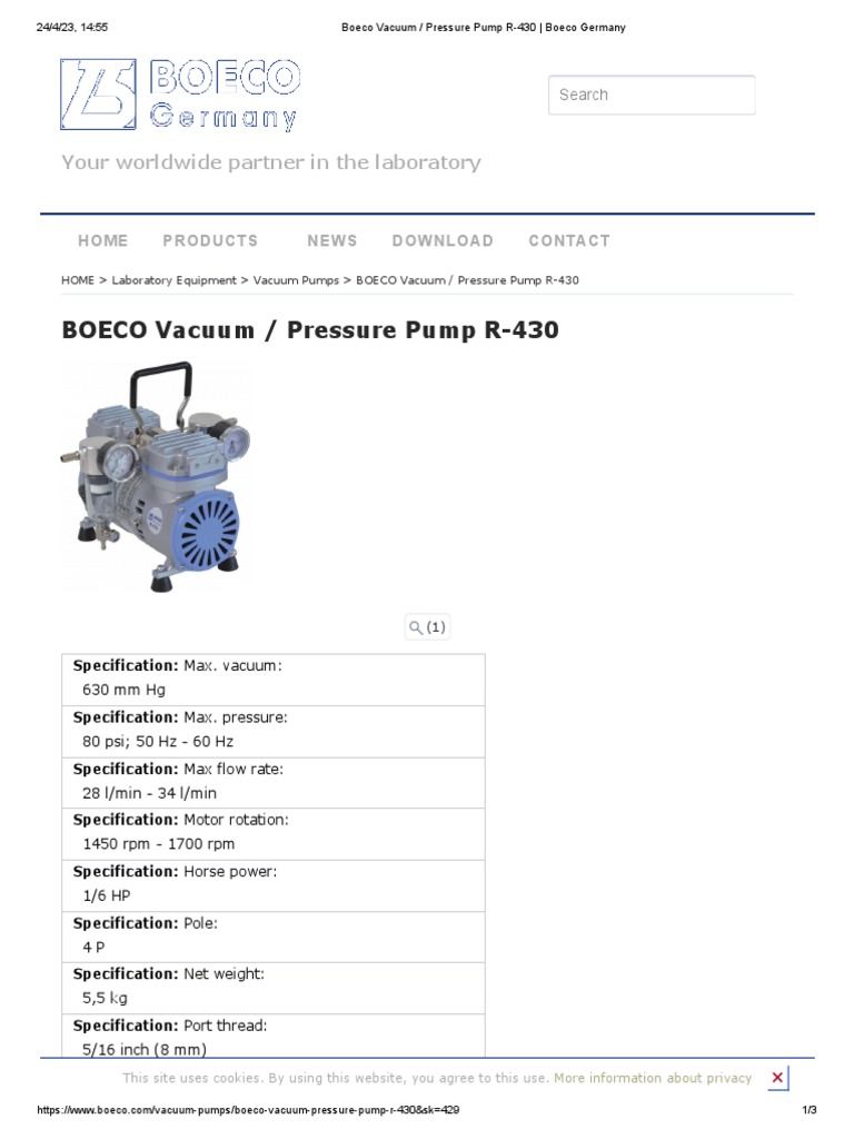 BOECO Vacuum / Pressure Pump R430 Your Worldwide Partner in The