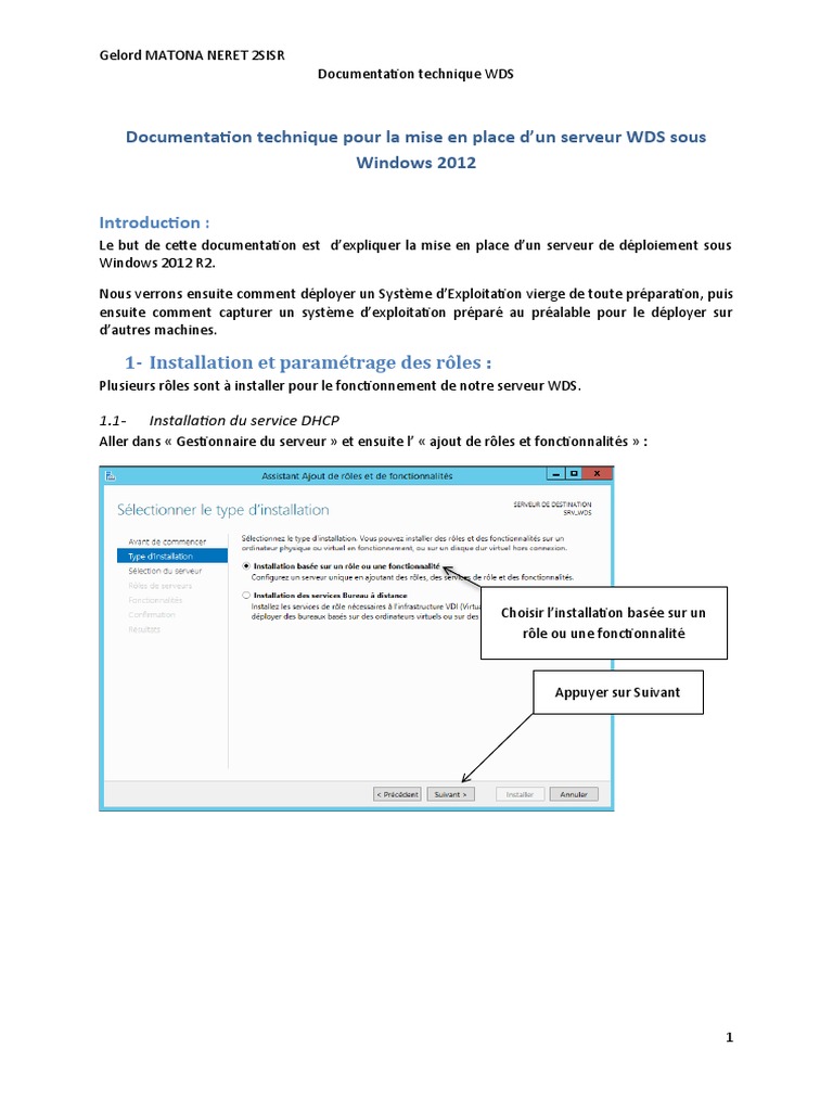 Mise en place d'un serveur WDS Windows 2012 | PDF | Serveur ...