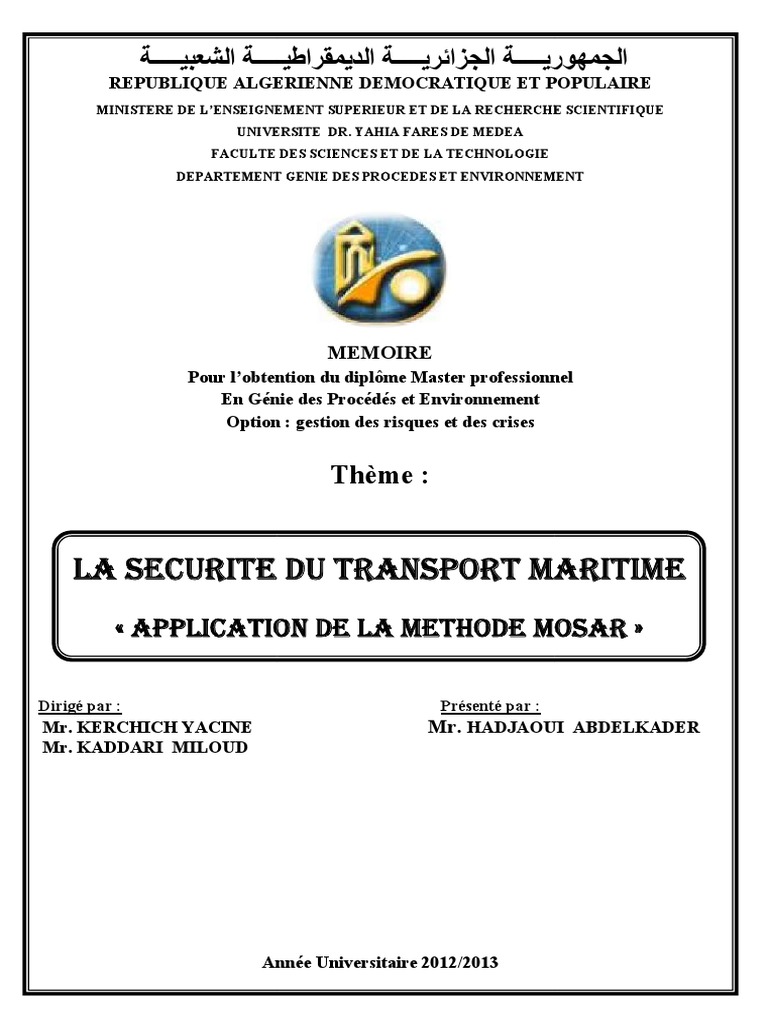 Application de la méthode MOSAR | PDF | Risque | Bateaux