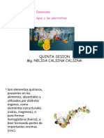 Quinta Sesion Mg. Nelida Calsina Calsina: Elementos Químicos Esenciales El Agua y Los Electrolitos