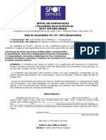 Edital de Convocação Da Assembléia Geral Ordinária Do Spot Offices Penha Data Da Assembléia: 03 / 05 / 2023 (Quarta-Feira)