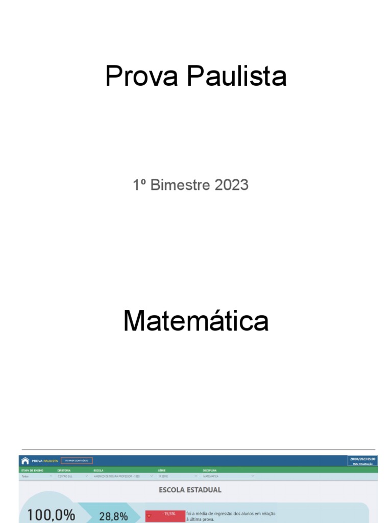 Gabarito Prova Paulista 1º Bimestre 2023 | PDF
