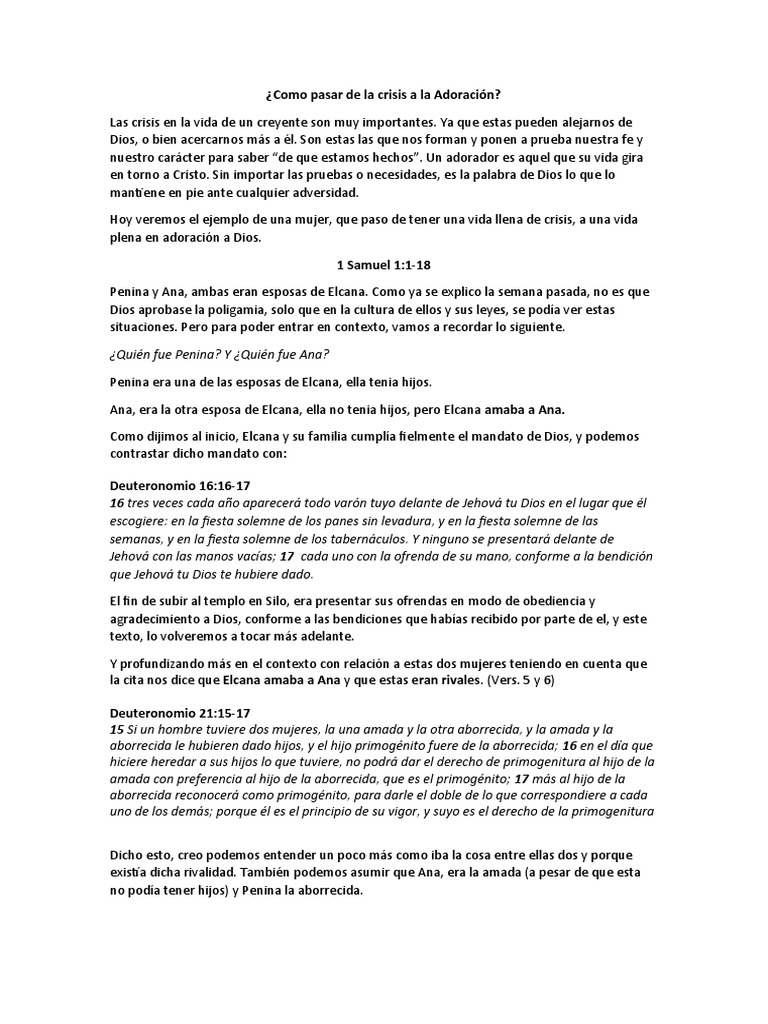 Ana - 1 Samuel | PDF | Oración | Dios
