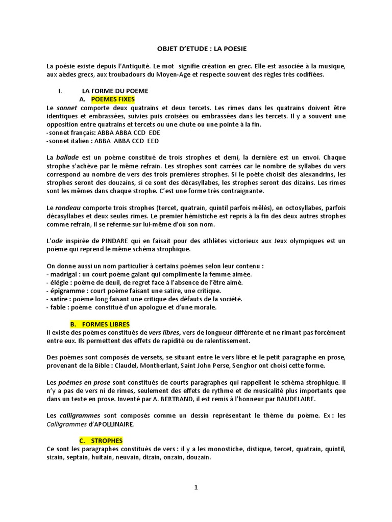 Exercices de versification corrigés | PDF | Rime dans la poésie | Ballade