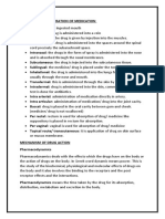 Routes of Administration of Medication