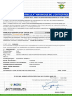 Certificat D'Immatriculation Unique de L'Entreprise