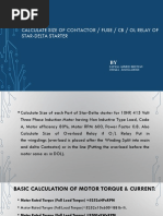 Calculate Size of Contactor / Fuse / CB / Ol Relay of Star-Delta Starter