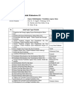 Daftar Tugas Makalah MHS S3 Kajian Multidisipliner PAI
